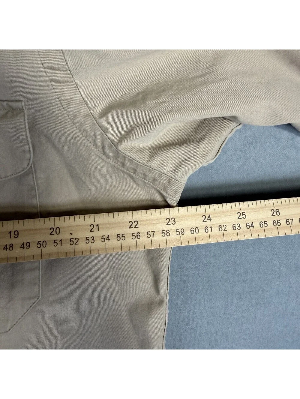 Vintage 90s Polo Ralph Lauren Safari Shirt Mens Medium Beige Suede Elbow Patch